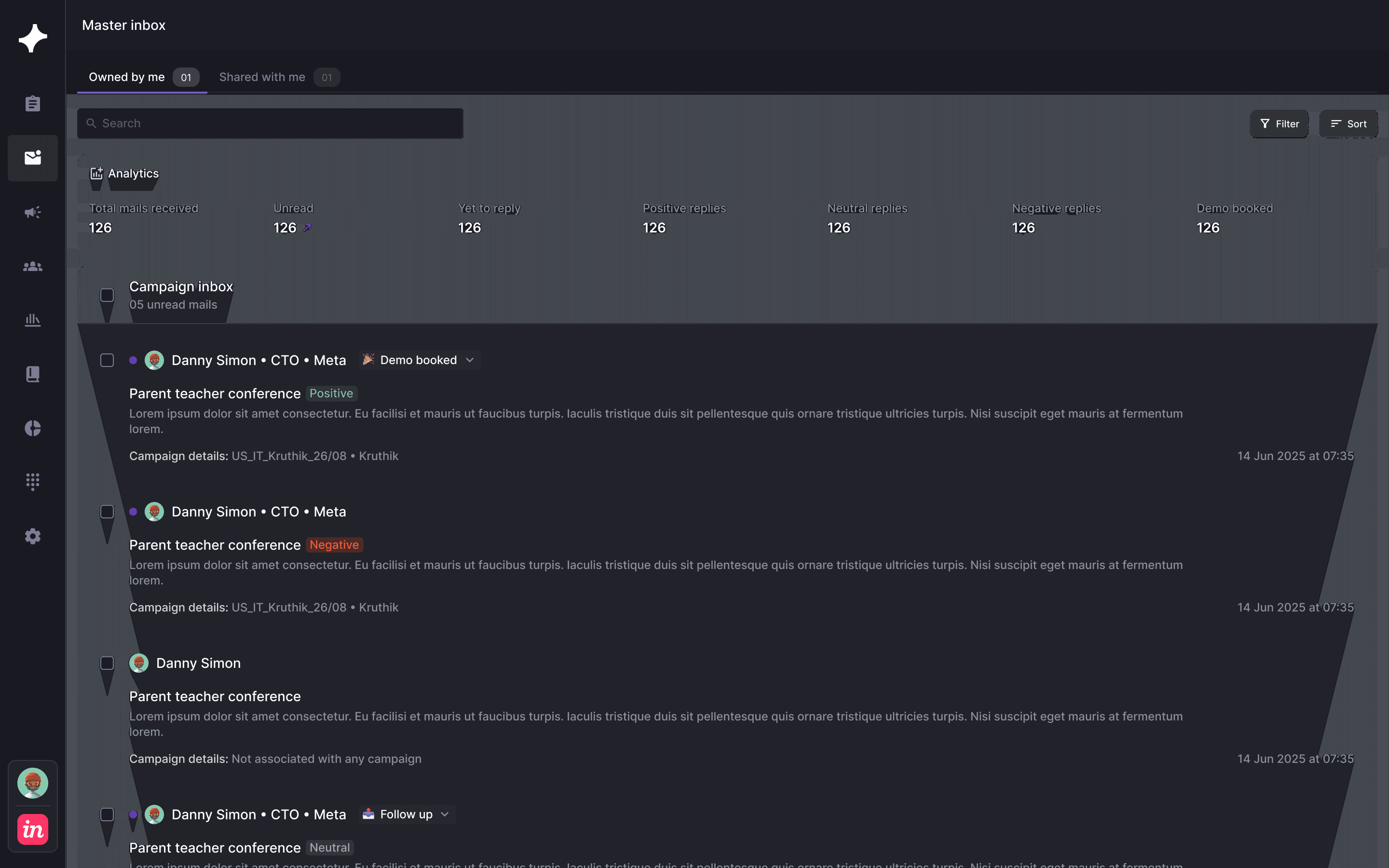 OXO master inbox for logistics reply routing